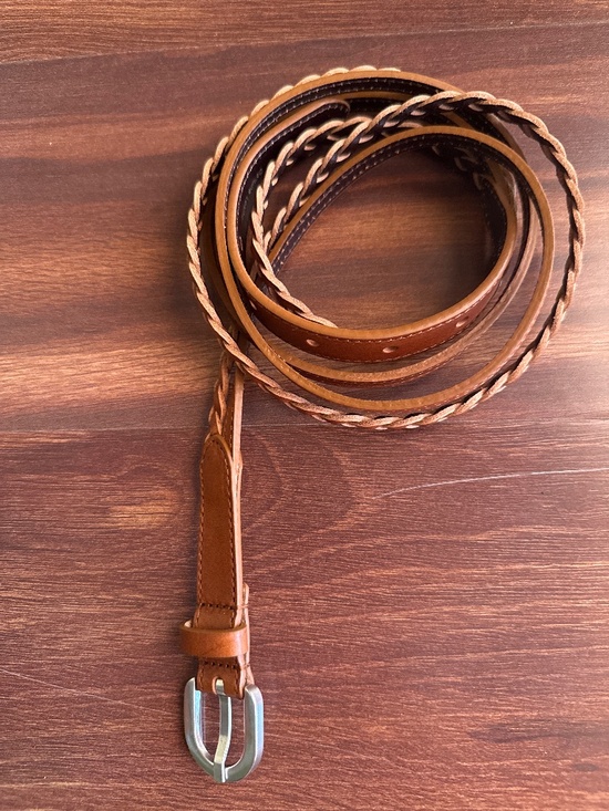 J. Jill Accessories - J JILL Double Braided Genuine Leather Belt Size XL